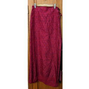 Two Vintage Y2K Express Wrap Skirts - sz 3/4 - hot pink and brown